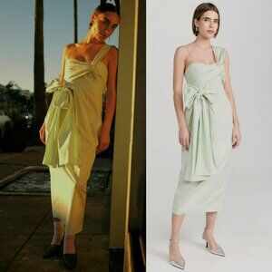 Cecilie Bahnsen One Shoulder Dress in Light Green